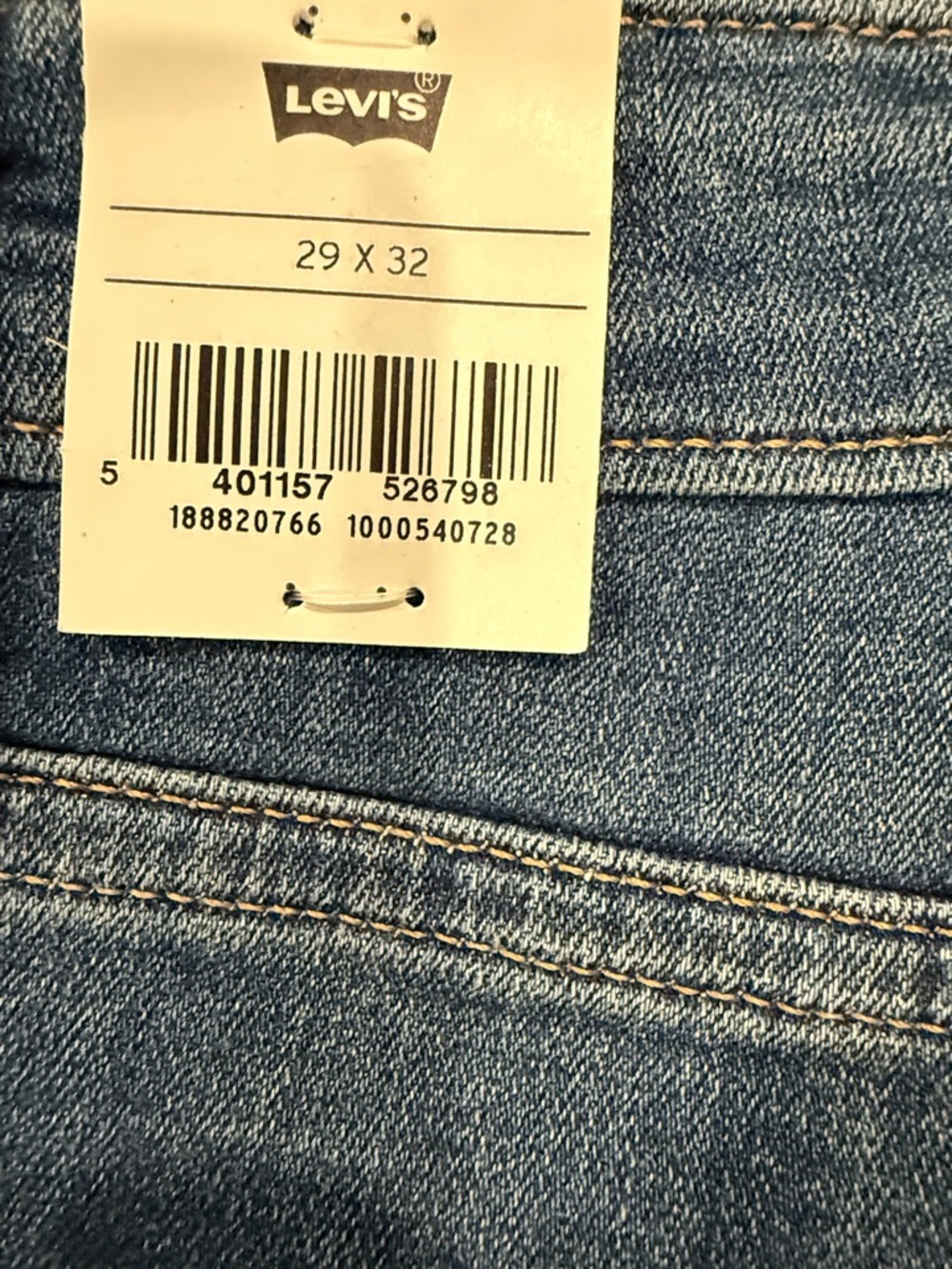 NWT Levi’s Classic Blue Denim Jeans, Size W29 L32, 60% Cotton - Picture 5 of 10